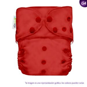 PAÑAL UNITALLA G4 BROCHES LISO ROJO