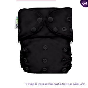 PAÑAL UNITALLA BROCHES LISO NEGRO G4